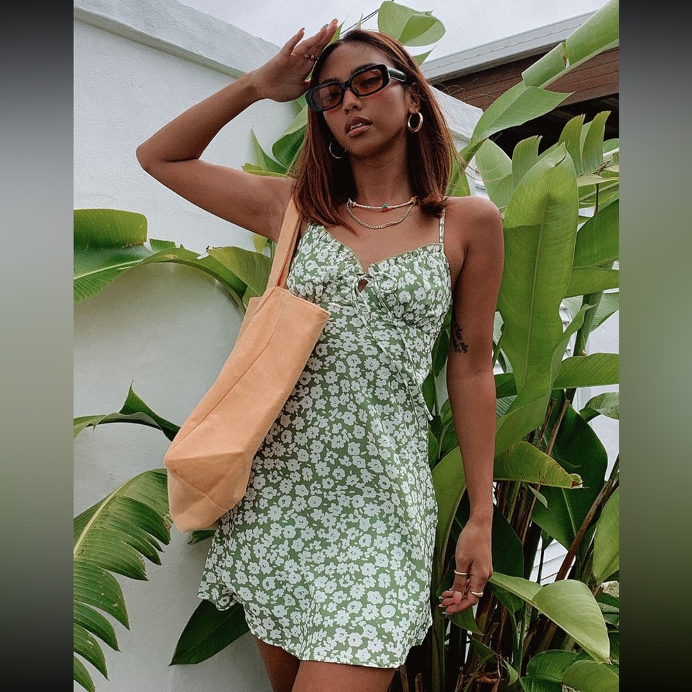 Princess Polly Tasmin Mini Dress Green Floral
